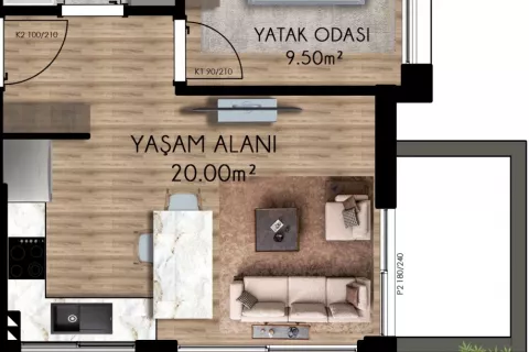 1+1 Lejlighed i Aksu, Antalya, Tyrkiet Nr. 183302 - 18