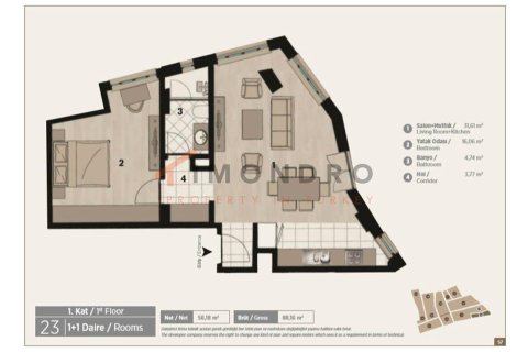 3+1 Leilighet  i Beyoglu, Istanbul, Tyrkia Nr. 177865 - 24