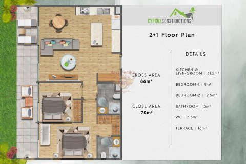 Apartment for sale  in Girne, Northern Cyprus, 1 bedroom, 78m2, No. 187797 – photo 7