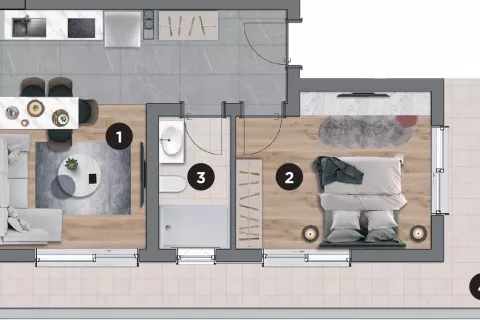 Продажа квартиры  в Аксу, Анталье, Турция 1+1, 75м2, №182963 – фото 17