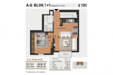 1+1 Leilighet  i Kartal, Istanbul, Tyrkia Nr. 188844 - 7