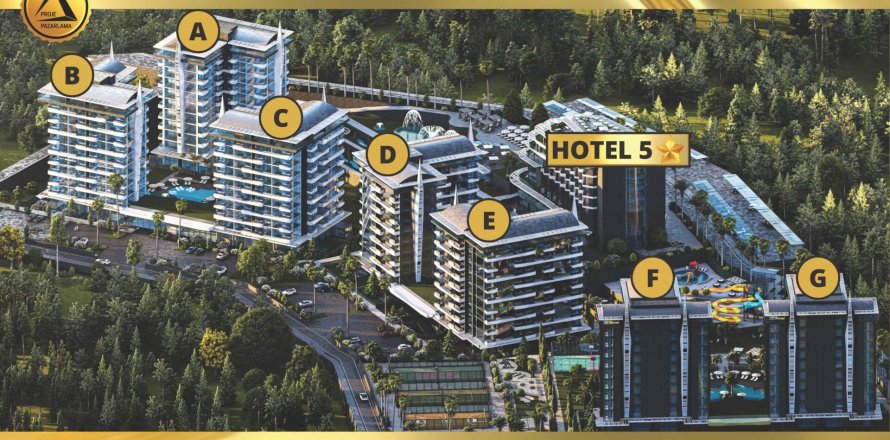 Квартира  1+1 в Авсалларе, Анталья, Турция №188828