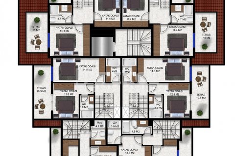 2+1 Takvåning  i Alanya, Antalya, Turkiet Nr. 162585 - 22