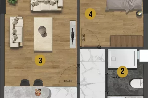 Продажа квартиры  в Мугле, Турция 1+1, 58м2, №183340 – фото 11