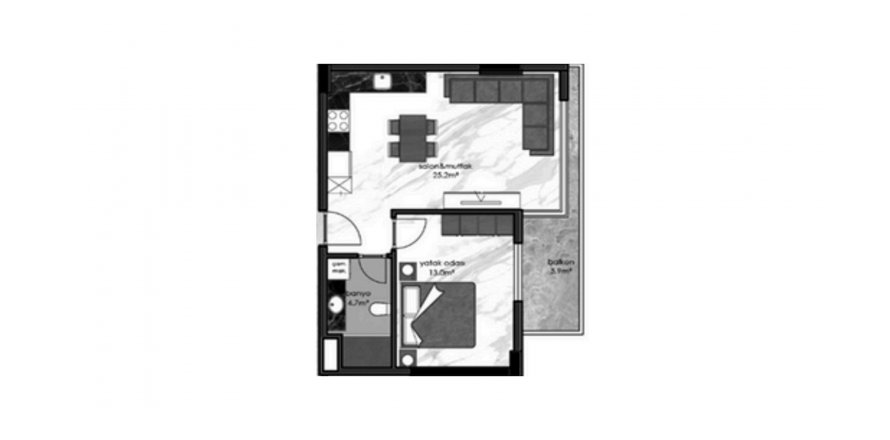 Daire planı Layout1BR-109