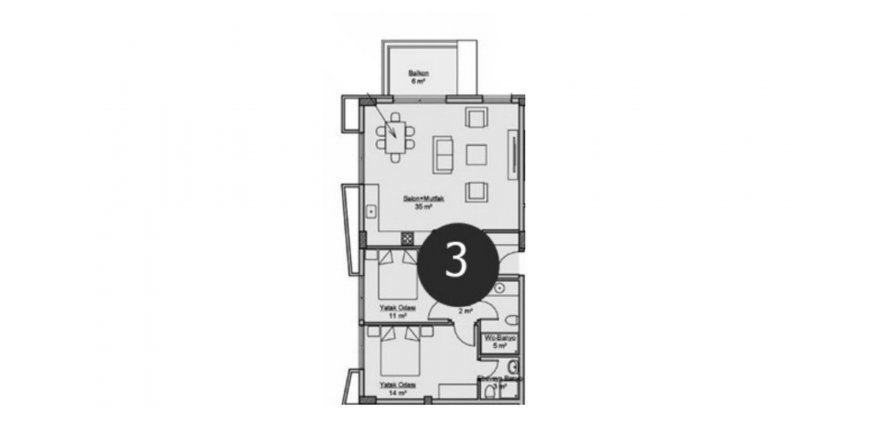Daire planı Layout2BR-113