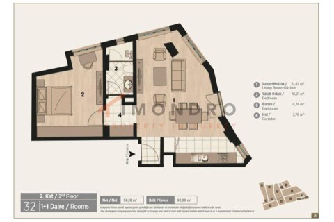 1+1 Lägenhet  i Beyoglu, Istanbul, istanbul, Turkiet Nr. 177863 - 26