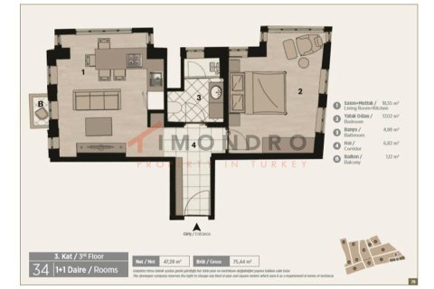 1+1 Lägenhet  i Beyoglu, Istanbul, istanbul, Turkiet Nr. 177863 - 27