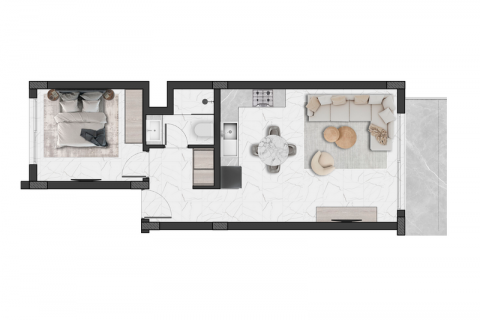 آپارتمان در  Girne ، ترکیه 1 خوابه ، 60 متر مربع.  شماره 190944 - 10