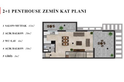 آپارتمان در  Girne ، ترکیه 135 متر مربع.  شماره 210623 - 16