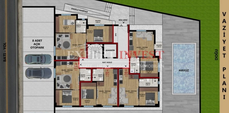 آپارتمان در Muratpasa،  Antalya ، ترکیه 65 متر مربع.  شماره 206902