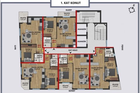 Daire  1+1  Muratpaşa, Antalya, Türkiye №206843 - 6