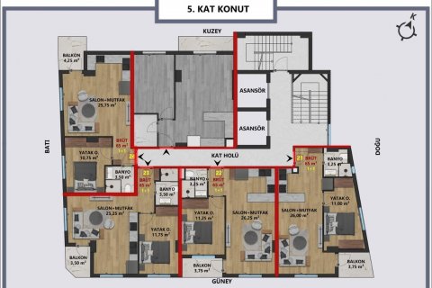 Daire  1+1  Muratpaşa, Antalya, Türkiye №206843 - 9