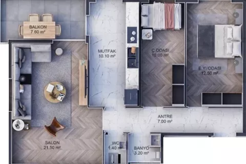 2+1 Wohnung  in Kepez, Canakkale, Türkei Nr. 183008 - 18