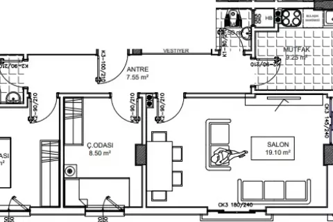 Продажа квартиры  в Кепезе, Чанаккале, Турция 2+1, 84м2, №183012 – фото 5