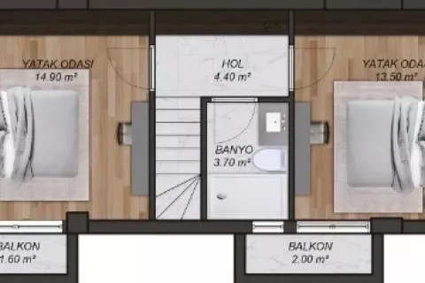 2+1 Lejlighed  i Mugla, Tyrkiet Nr. 183536 - 23