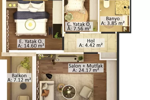 Apartment for sale  in Mugla, Turkey, 2 bedrooms, 85m2, No. 183468 – photo 11