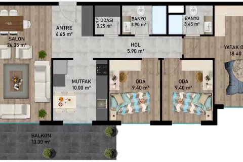 3+1 Wohnung  in Aksu, Antalya, Türkei Nr. 182853 - 12