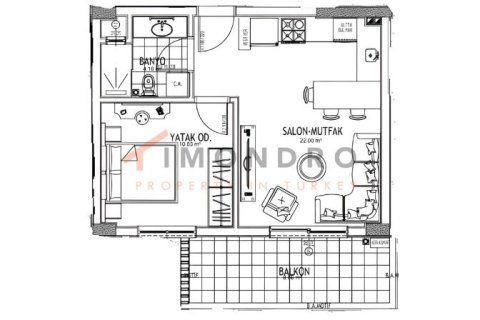 1+1 Lejlighed  i Aksu, Antalya, Tyrkiet Nr. 181819 - 16