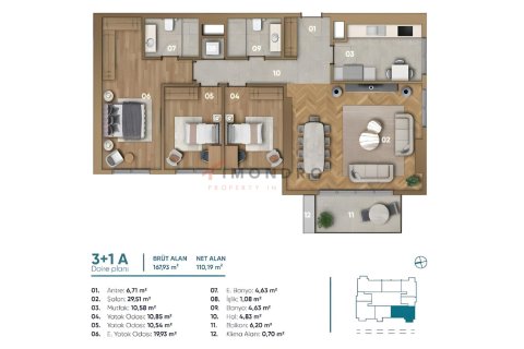 2+1 Lejlighed  i Bagcilar, Istanbul, Tyrkiet Nr. 177449 - 17