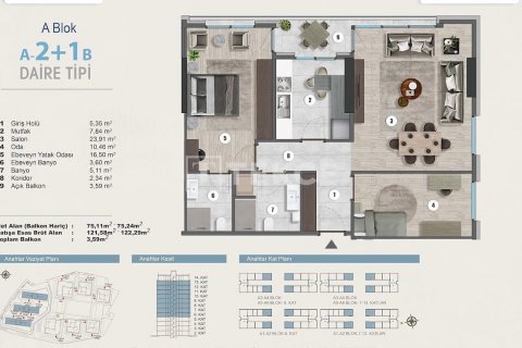 3+1 Leilighet  i Istanbul, Tyrkia Nr. 187057 - 25