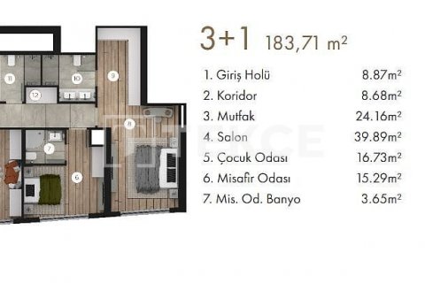 4+1 Lejlighed  i Ankara, Tyrkiet Nr. 185334 - 14
