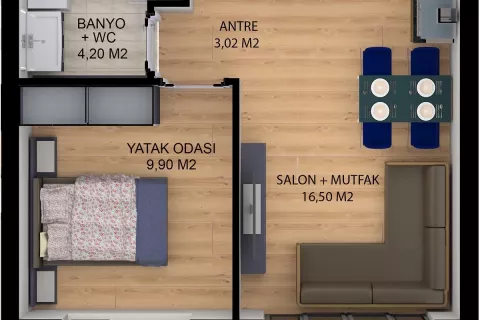 1+1 Lejlighed  i Aksu, Antalya, Tyrkiet Nr. 182792 - 24