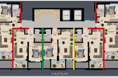Продажа квартиры  в Аланье, Анталье, Турция 2 комн., 62м2, №186257 – фото 25