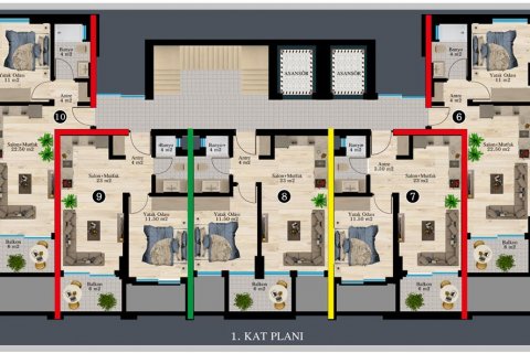 Продажа квартиры  в Аланье, Анталье, Турция 2 комн., 62м2, №186257 – фото 24