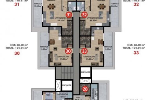 Lägenhet  i Alanya, Antalya, Turkiet Nr. 186248 - 14