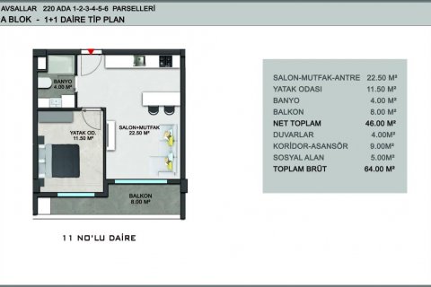 Продажа квартиры  в Аланье, Анталье, Турция 2 комн., 50м2, №186247 – фото 26