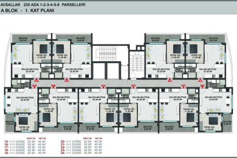 Продажа квартиры  в Аланье, Анталье, Турция 2 комн., 50м2, №186247 – фото 28
