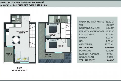 Продажа квартиры  в Аланье, Анталье, Турция 2 комн., 50м2, №186247 – фото 29