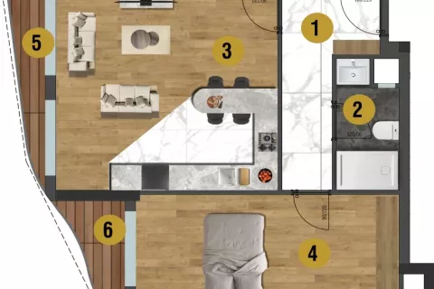 1+1 Lejlighed  i Mugla, Tyrkiet Nr. 183346 - 11