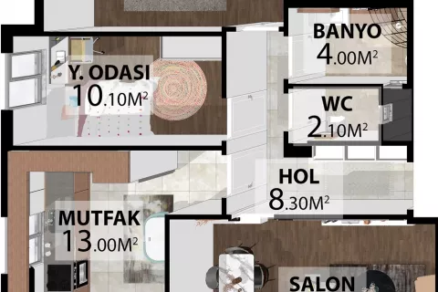 Продажа квартиры  в Мугле, Турция 2+1, 87м2, №183456 – фото 18