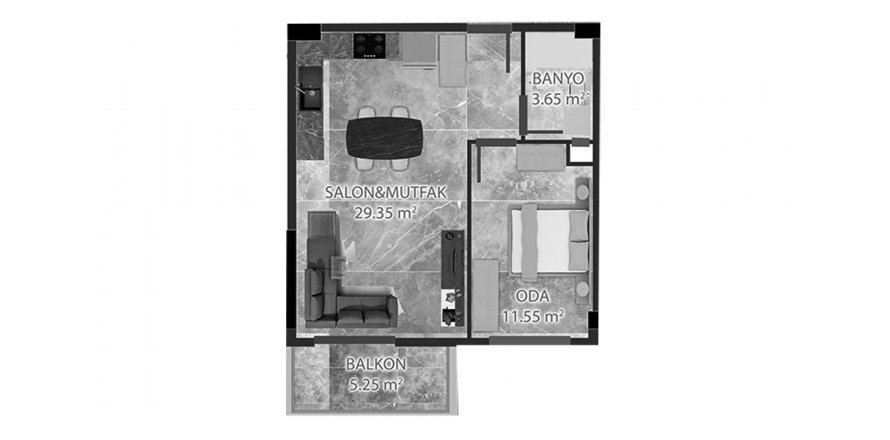 1+1 Lejlighed i Dream Homes Forest, Payallar, Alanya, Antalya, Tyrkiet Nr. 191951