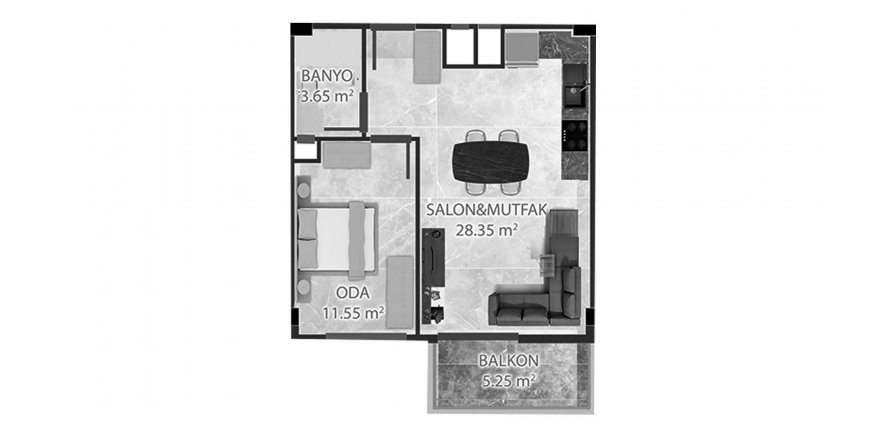 1+1 Lägenhet i Dream Homes Forest, Payallar, Alanya, Antalya, Turkiet Nr. 191952