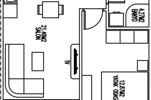 آپارتمان در  Aksu ، ترکیه 1 خوابه ، 60 متر مربع.  شماره 182999 - 11