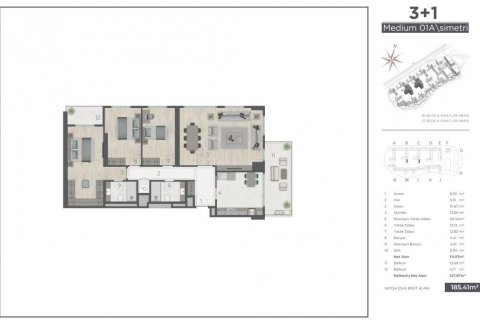 Продажа квартиры  в Стамбуле, Турция 4 комн., 161м2, №186208 – фото 25