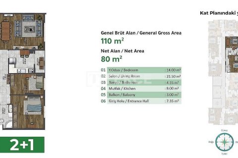 2+1 Leilighet  i Istanbul, Tyrkia Nr. 191605 - 15