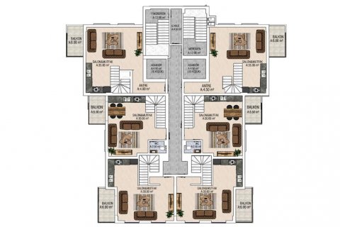 Продажа квартиры  в Аланье, Анталье, Турция 2 комн., 46м2, №186262 – фото 26