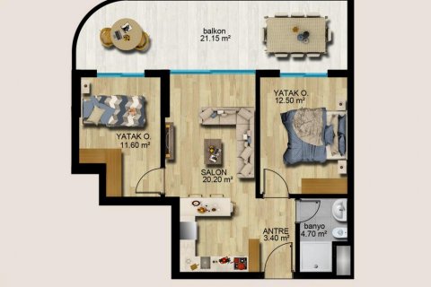 Продажа квартиры  в Мерсине, Турция 2 комн., 64м2, №185988 – фото 24