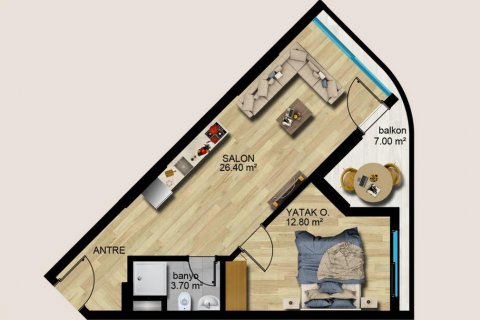 Продажа квартиры  в Мерсине, Турция 2 комн., 64м2, №185988 – фото 29