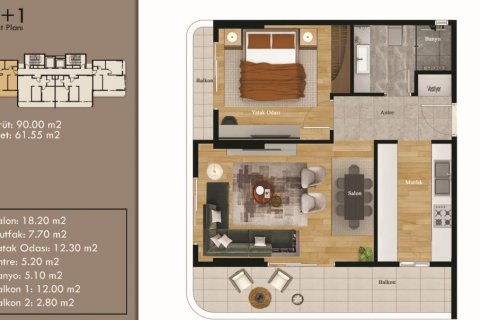 آپارتمان در  Mersin ، ترکیه  شماره 185970 - 19