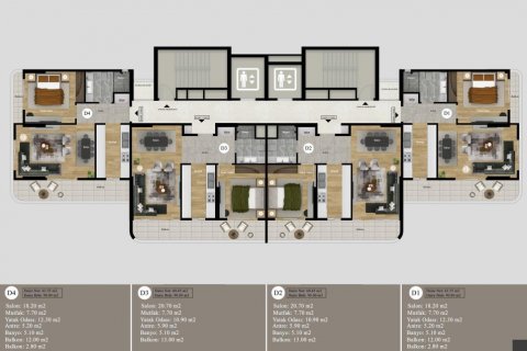 آپارتمان در  Mersin ، ترکیه  شماره 185970 - 22