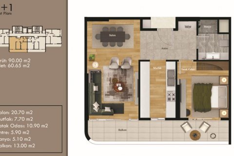 آپارتمان در  Mersin ، ترکیه  شماره 185970 - 18