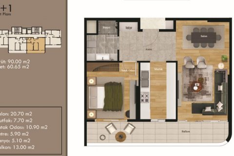 آپارتمان در  Mersin ، ترکیه  شماره 185970 - 20