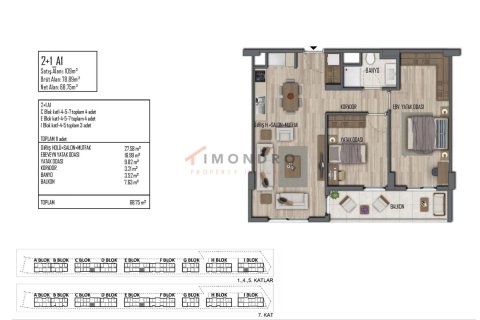 1+1 Leilighet  i Kepez, Antalya, Tyrkia Nr. 161488 - 8