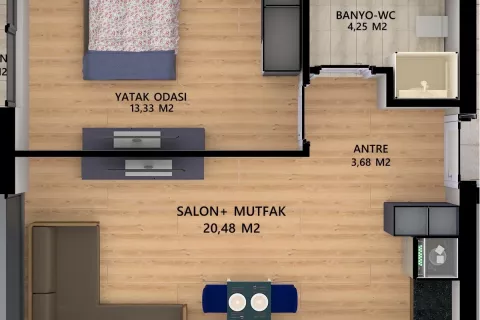 Daire  1+1  Aksu, Antalya, Türkiye №182797 - 13