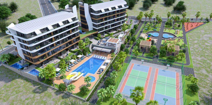 1+1 Lejlighed  i Alanya, Antalya, Tyrkiet Nr. 211418